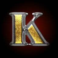 vector silver and golden figure k