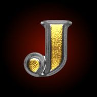 vector silver and golden figure j