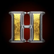 vector silver and golden figure h