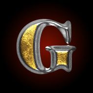 vector silver and golden figure g