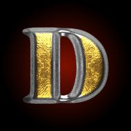 vector silver and golden figure d