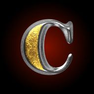 vector silver and golden figure c