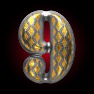 vector silver and golden figure 9