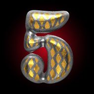 vector silver and golden figure 5 N2