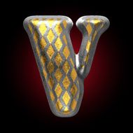 vector silver and golden figure v N2