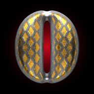 vector silver and golden figure o