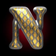 vector silver and golden figure n N2