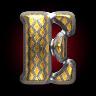 vector silver and golden figure e