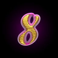 vector golden and pink letter 8