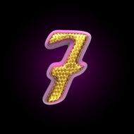 vector golden and pink letter 7