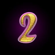 vector golden and pink letter 2