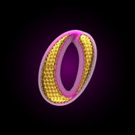vector golden and pink letter 0