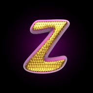 vector golden and pink letter z