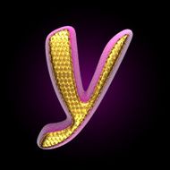 vector golden and pink letter y