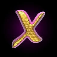 vector golden and pink letter x