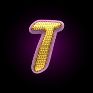 vector golden and pink letter t