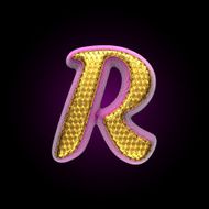 vector golden and pink letter r