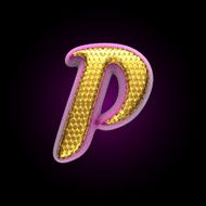 vector golden and pink letter p