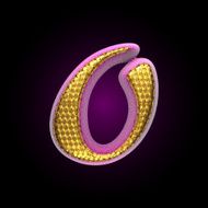 vector golden and pink letter o