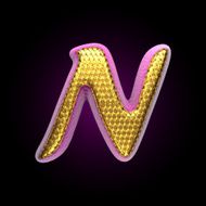 vector golden and pink letter n