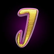 vector golden and pink letter j