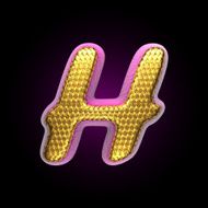 vector golden and pink letter h