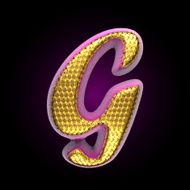vector golden and pink letter g