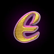 vector golden and pink letter e