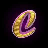 vector golden and pink letter c