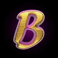 vector golden and pink letter b