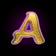 vector golden and pink letter a