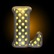 vector metal with glow dots figure l