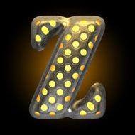 vector metal with glow dots figure z