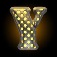 vector metal with glow dots figure y
