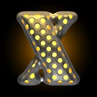 vector metal with glow dots figure x