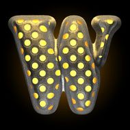 vector metal with glow dots figure w