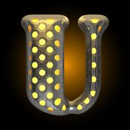 vector metal with glow dots figure u