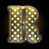 vector metal with glow dots figure r