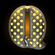 vector metal with glow dots figure q