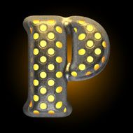 vector metal with glow dots figure p
