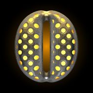 vector metal with glow dots figure o