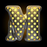 vector metal with glow dots figure m