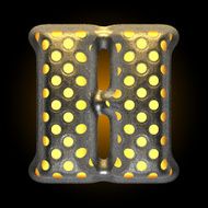 vector metal with glow dots figure h