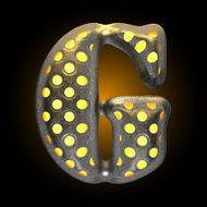vector metal with glow dots figure g