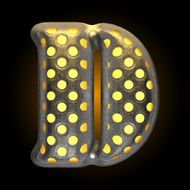 vector metal with glow dots figure d