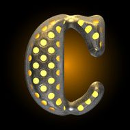 vector metal with glow dots figure c