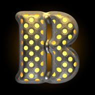 vector metal with glow dots figure b