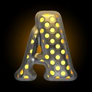 vector metal with glow dots figure a