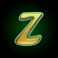 vector golden and green letter z N2