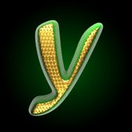 vector golden and green letter y